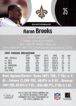2003 Bowman's Best #35 Aaron Brooks Back