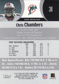 2003 Bowman's Best #38 Chris Chambers Back