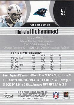 2003 Bowman's Best #52 Muhsin Muhammad Back