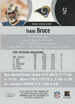 2003 Bowman's Best #57 Isaac Bruce Back