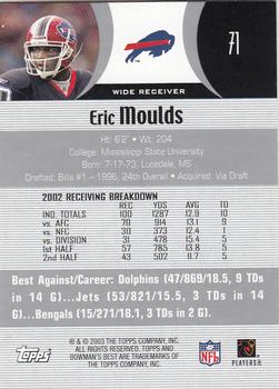 2003 Bowman's Best #71 Eric Moulds Back