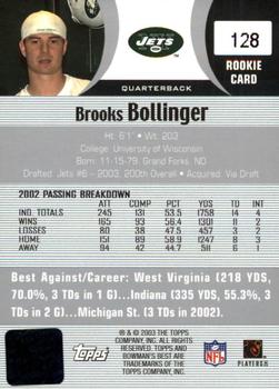 2003 Bowman's Best #128 Brooks Bollinger Back