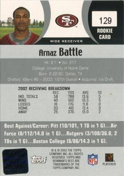 2003 Bowman's Best #129 Arnaz Battle Back