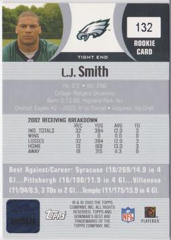 2003 Bowman's Best #132 L.J. Smith Back