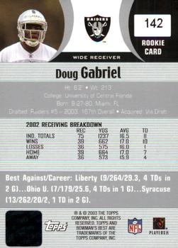2003 Bowman's Best #142 Doug Gabriel Back