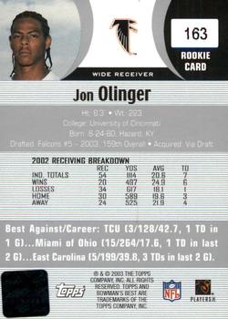 2003 Bowman's Best #163 Jon Olinger Back