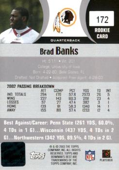 2003 Bowman's Best #172 Brad Banks Back