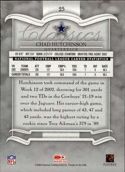 2003 Donruss Classics #25 Chad Hutchinson Back