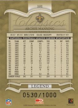 2003 Donruss Classics #101 Archie Manning Back
