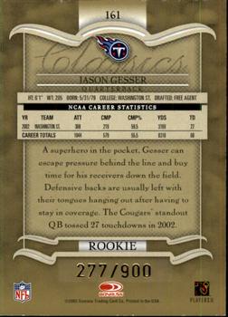 2003 Donruss Classics #161 Jason Gesser Back