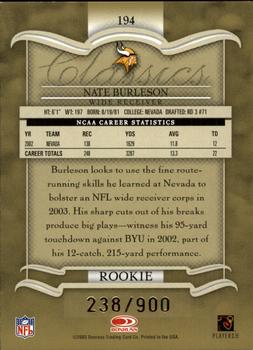 2003 Donruss Classics #194 Nate Burleson Back