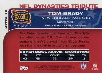 2008 Topps Chrome - Dynasties #DYNC-TB Tom Brady Back