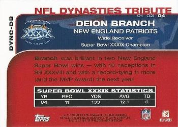 2008 Topps Chrome - Dynasties Red Refractors #DYNC-DB Deion Branch Back