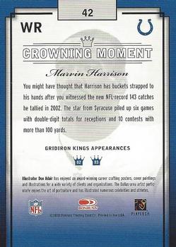 2003 Donruss Gridiron Kings #42 Marvin Harrison Back