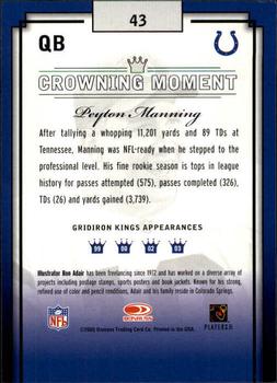 2003 Donruss Gridiron Kings #43 Peyton Manning Back