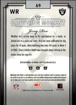 2003 Donruss Gridiron Kings #69 Jerry Rice Back