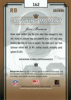 2003 Donruss Gridiron Kings #162 Jim Brown Back
