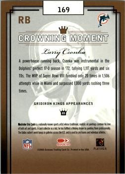 2003 Donruss Gridiron Kings #169 Larry Csonka Back