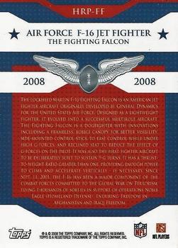 2008 Topps Chrome - Honor Roll Relic Patches #HRP-FF F-16 Fighting Falcon Back