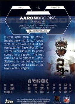 2003 Finest #16 Aaron Brooks Back