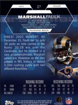 2003 Finest #27 Marshall Faulk Back