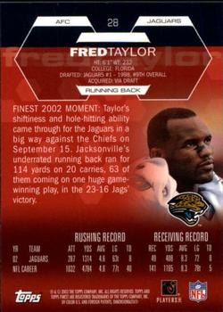 2003 Finest #28 Fred Taylor Back