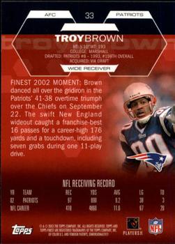 2003 Finest #33 Troy Brown Back
