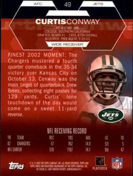 2003 Finest #49 Curtis Conway Back