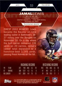 2003 Finest #53 Jamal Lewis Back