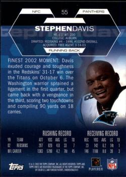 2003 Finest #55 Stephen Davis Back