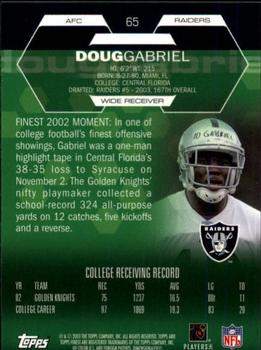 2003 Finest #65 Doug Gabriel Back