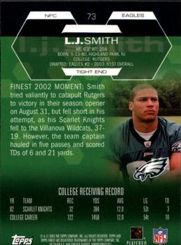 2003 Finest #73 L.J. Smith Back
