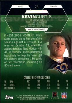 2003 Finest #78 Kevin Curtis Back