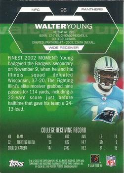 2003 Finest #96 Walter Young Back