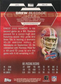 2003 Finest #102 Drew Bledsoe Back