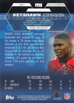 2003 Finest #117 Keyshawn Johnson Back