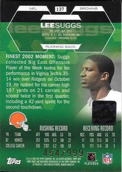 2003 Finest #137 Lee Suggs Back