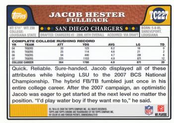 2008 Topps Chrome - Rookie Autographs #TC227 Jacob Hester Back