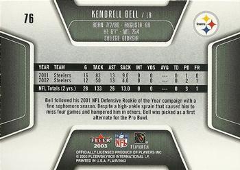 2003 Flair #76 Kendrell Bell Back