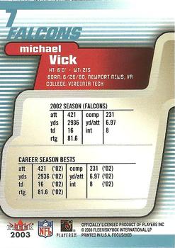 2003 Fleer Focus #7 Michael Vick Back