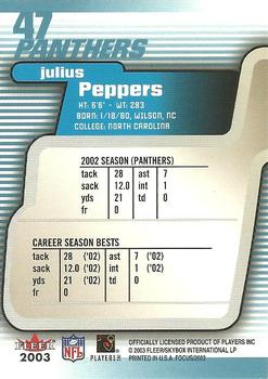 2003 Fleer Focus #47 Julius Peppers Back