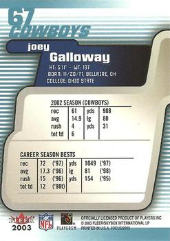 2003 Fleer Focus #67 Joey Galloway Back