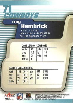 2003 Fleer Focus #71 Troy Hambrick Back