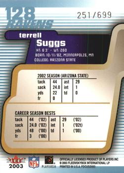 2003 Fleer Focus #128 Terrell Suggs Back