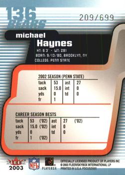 2003 Fleer Focus #136 Michael Haynes Back
