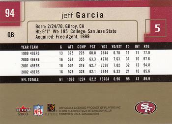 2003 Fleer Genuine Insider #94 Jeff Garcia Back