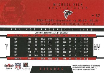 2003 Fleer Hot Prospects #62 Michael Vick Back