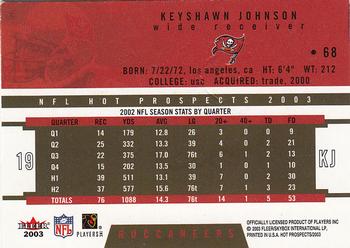 2003 Fleer Hot Prospects #68 Keyshawn Johnson Back