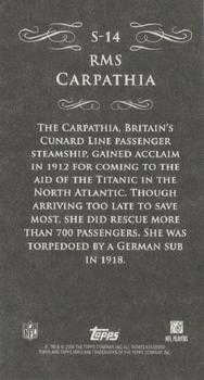 2008 Topps Mayo - Famous Ships #S-14 RMS Carpathia Back