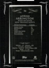 2008 Topps Mayo - Mini Printing Plates Black Back #54 Adrian Arrington Front